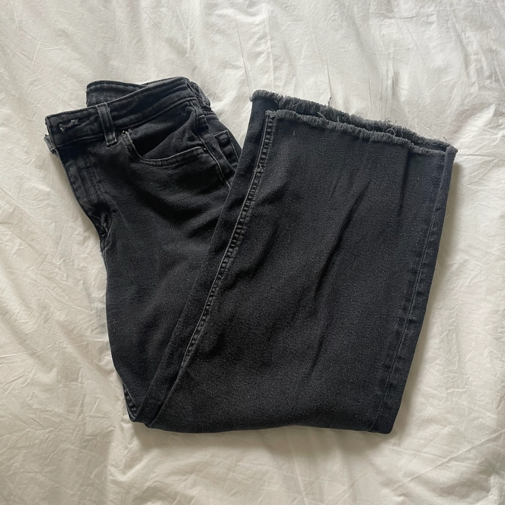 BDG Wide Leg Raw Hem Black Jeans